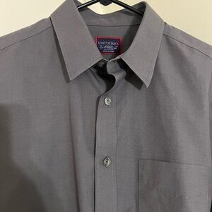 Men's UNTUCKit Gray Dress Shirt size M slim fit wrinkle free
